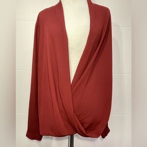 ❤️ Mossimo Rust Red Drape Blouse - Size Large ❤️